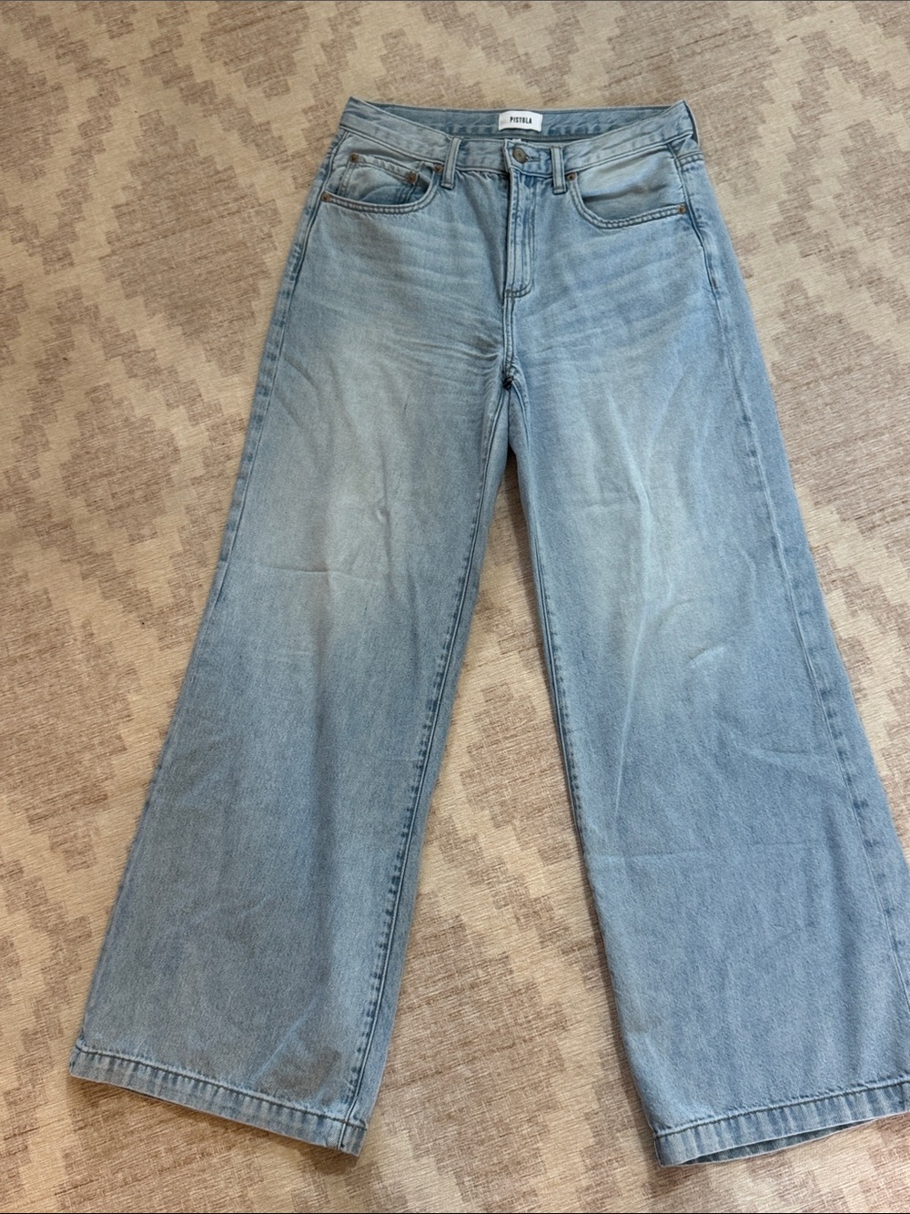 PISTOLA Size 27 Wide Leg Jeans Light Wash Denim Lyocell High Rise - Picture 2 of 9
